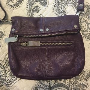 Tignanello Purple Leather Cross Body Purse.
