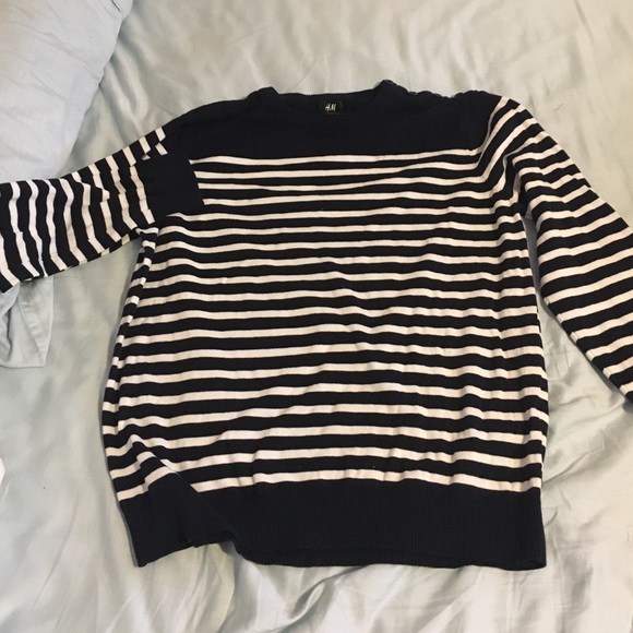 Dark navy and white cardigan