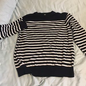 Dark navy and white cardigan