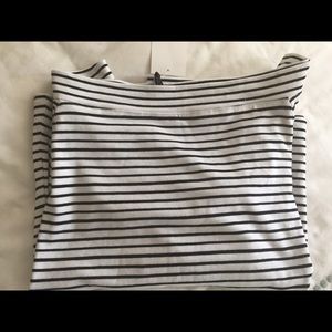Off the shoulder black and white stripe (NWT)