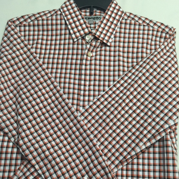 Boys Orange & Black Plaid Shirt