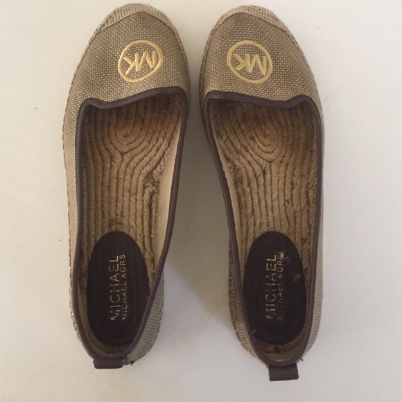 Michael Kors tan slip on shoes