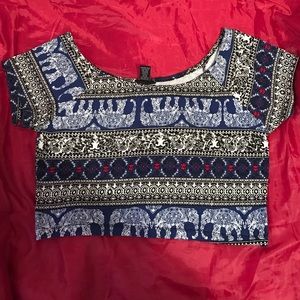 Elephant themed crop top
