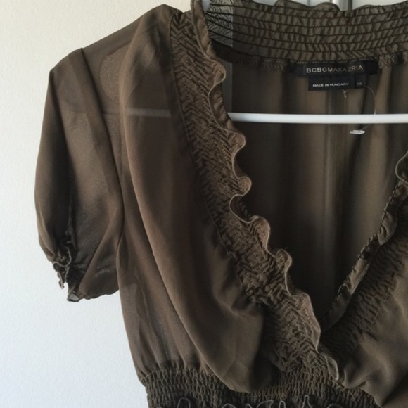 BCBG Sheer Ruffle Blouse - Picture 2 of 4