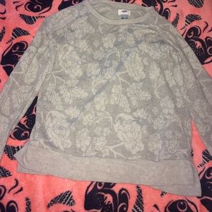 Long sleeve Tee with Flowers Lightly Printed On