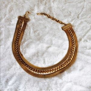 3 Chain Costume Gold Choker adjustable 16-20in.