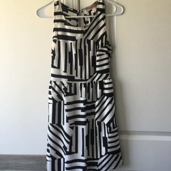 Black & White Open Back Dress