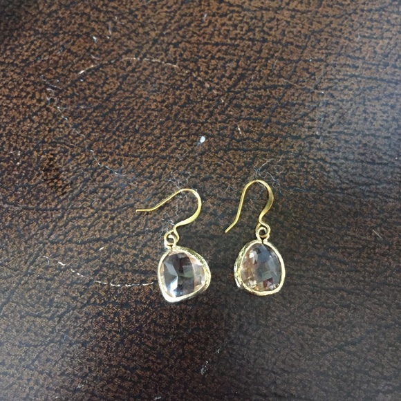 Dangling pink and gold earrings