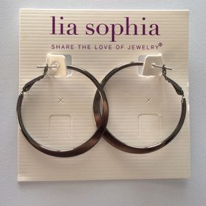 Lia Sophia silver hoops