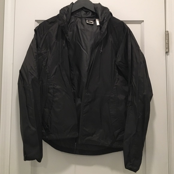Men's lightweight dark grey nylon windbreaker