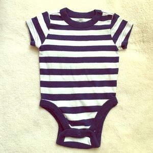 Blue and white stripe onesie