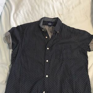 Men's star print short sleeved button down