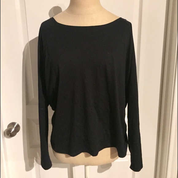 Fabletics black long sleeve with open back