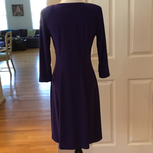🌙TIANA B PURPLE V NECK EMPIRE WAIST DRESS☀️ - Picture 4 of 4