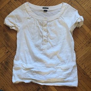 Theory cap sleeves linen shirt