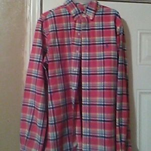 Red plaited polo shirt for men