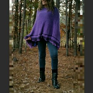 Purple Soft Knit Poncho