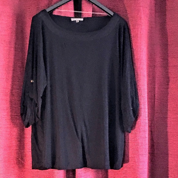 Spense Tops - stunning black top with to gold button on sleeves