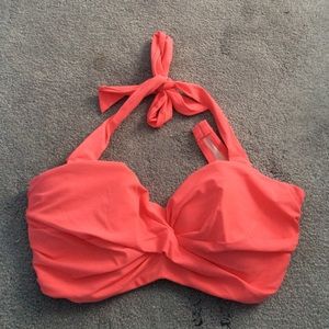 Land's End pink bikini top