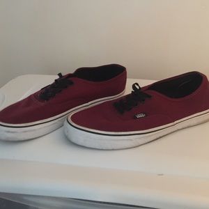 Men's Vans Authentics maroon and white size 11!