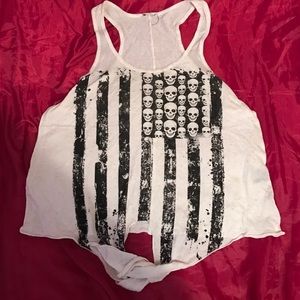 Tie Front Flag/skull Tank
