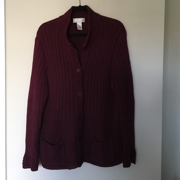 Burgundy Button down sweater