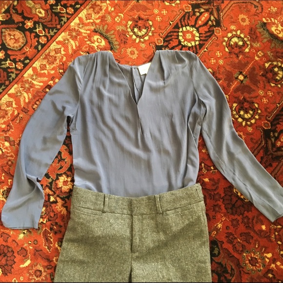 Blue Gray Long Sleeve Blouse - Medium