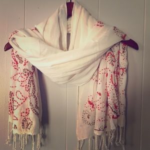 Lucky Brand Embroidered Flower Scarf