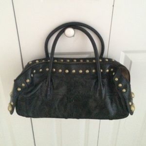 Trina Turk black and gold studded pocketbook
