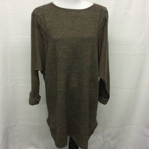 ORANGE Dark Taupe Dolman Sleeve Tunic Plus Size 1X