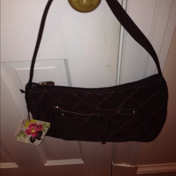 Vera Bradley Tie Front Shoulder Bag Expresso RARE