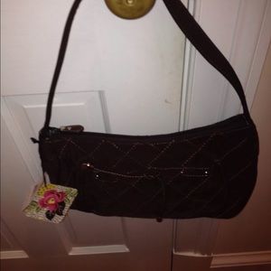 Vera Bradley Tie Front Shoulder Bag Expresso RARE