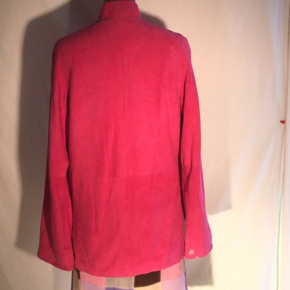 Shanghai Tang Fuchsia Suede Mandarin Collar Jacket - image 4
