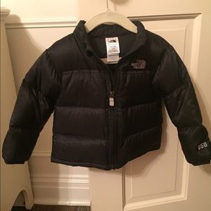 North face black puffer coat boy size 12-18 month