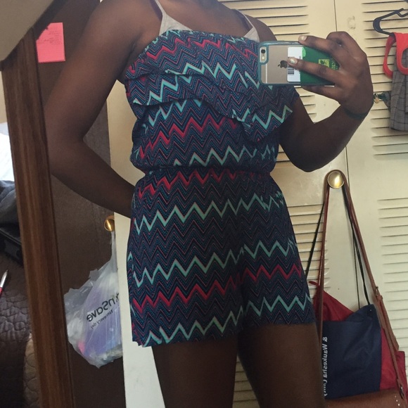 Tribal print sleeveless romper