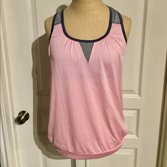 Pink workout tank with built in sports bra