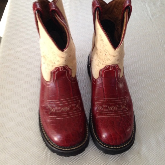 Two tone leather cowboy boots