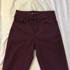 Maroon Levi High Rise Skinny Jeans