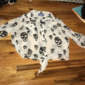 Skull button-up blouse