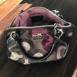 Coach satchel purse black purple