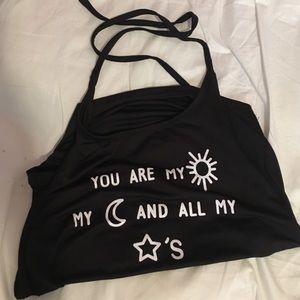 Black silky crop too