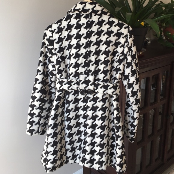 Woven Houndstooth Peacoat - Picture 2 of 6
