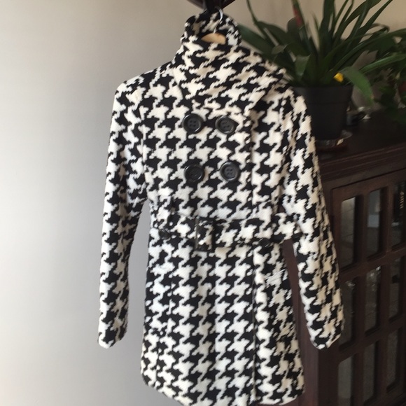 Woven Houndstooth Peacoat - Picture 3 of 6