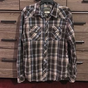 Buckle slim fit long sleeve button up