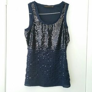 DONATED! The Limited Sequin Navy Blue Tank