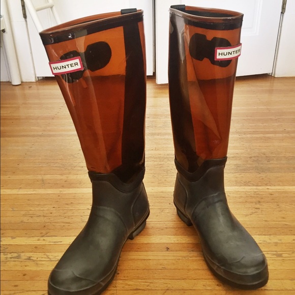 Clear original round toe rain boot - used