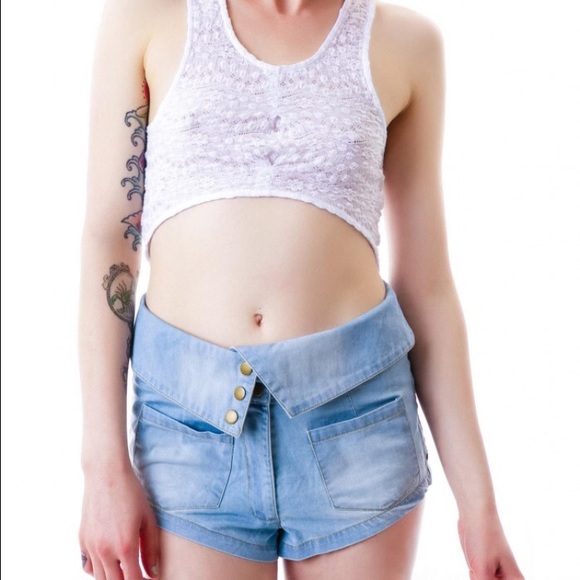 ONE Teaspoon Chambray Bobby Shorts