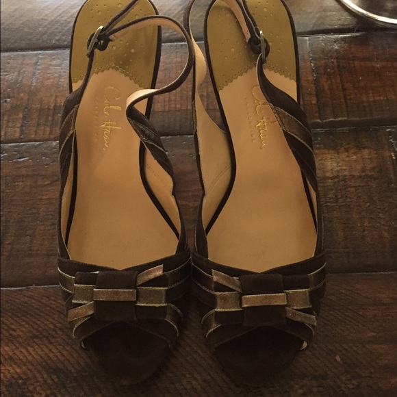 Colette Haan suede sling back heels