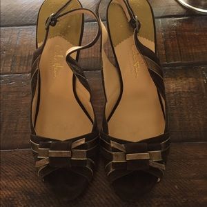 Colette Haan suede sling back heels