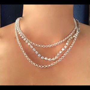 3-in-1 Silver and Cz Choker, 👛 or 👖 Accessory.